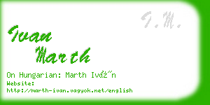 ivan marth business card